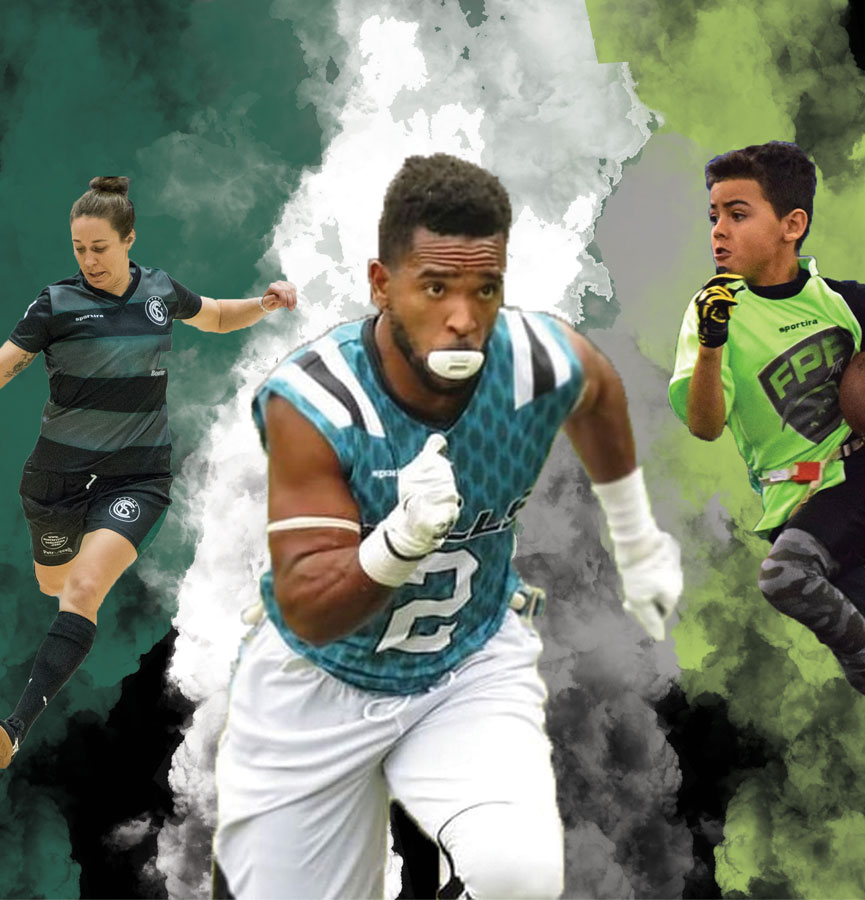 Athletes playing sports in Sportira apparel