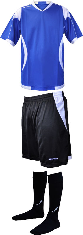 Sportira Encore kit with jersey, shorts, and socks